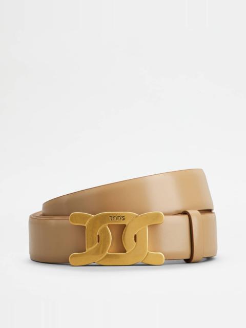 Tod's KATE REVERSIBLE BELT IN LEATHER - BEIGE