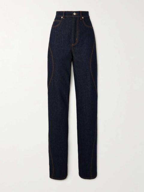 Alexander McQueen Topstitched high-rise jeans