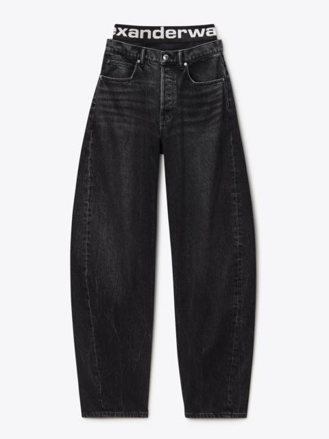 Alexander Wang Blow-Up Jeans with Logo Bike Short Waistband