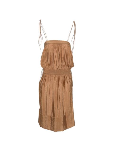 SAINT LAURENT side-drawstring shirred midi dress
