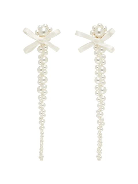 Simone Rocha Petite Bow Detail Drip Earrings