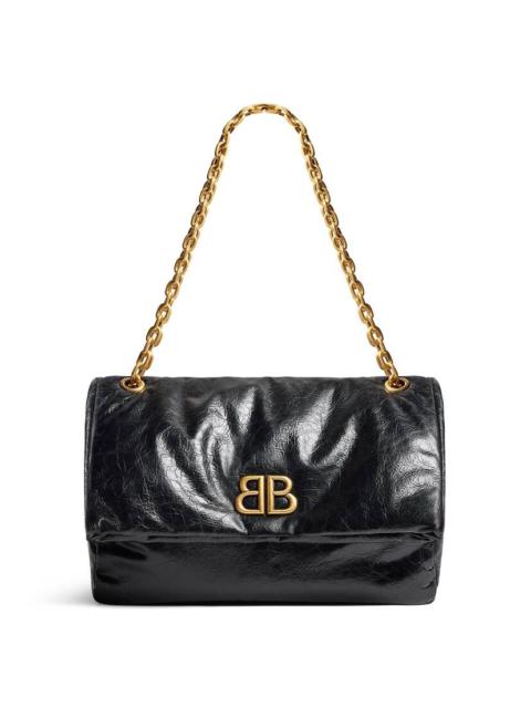 BALENCIAGA Women's Monaco Medium Chain Bag  in Black
