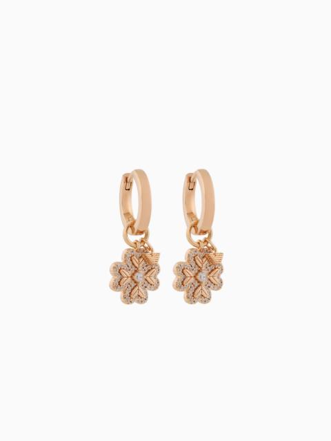 EMPORIO ARMANI ROSE GOLD-TONE STERLING SILVER HOOP EARRINGS