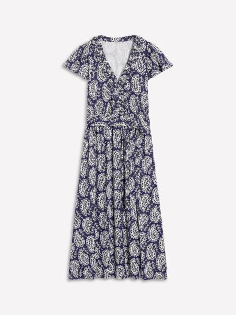 BODEN Nicola Jersey Tea Dress-French Navy, Paisley Heart