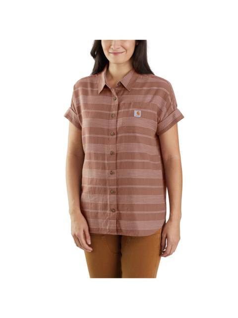 Carhartt Women's Loose Fit Lightweight Twill Short-Sleeve Plaid Shirt