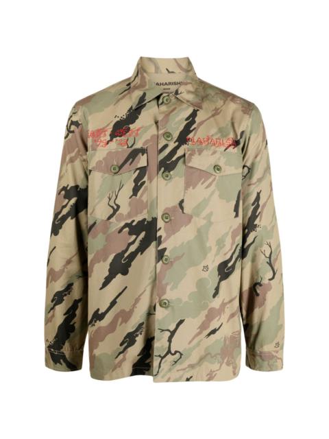 MAHARISHI camouflage-print logo-embroidery shirt