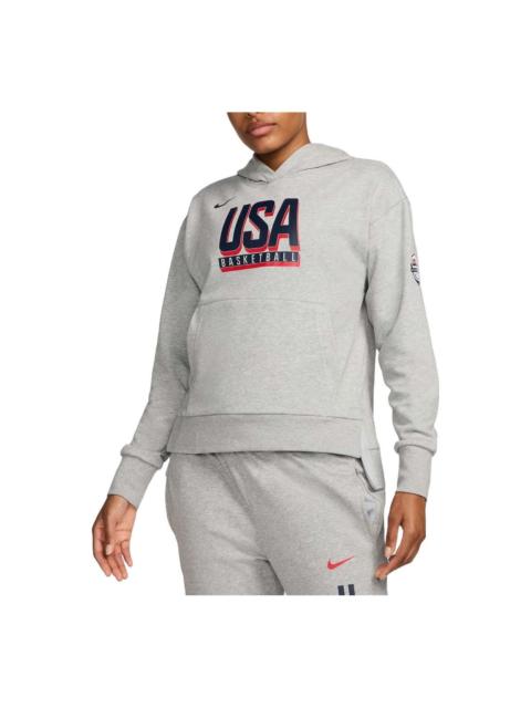 Nike (WMNS) Nike USA Practice Basketball Hoodie 'Dark Grey Heather' FQ0337-063