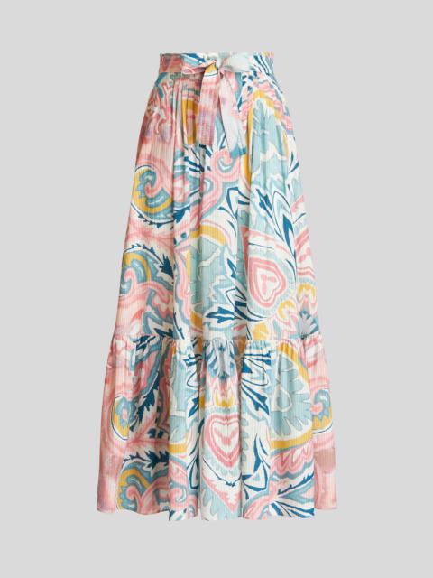 PRINTED COTTON AND SILK SKIRT