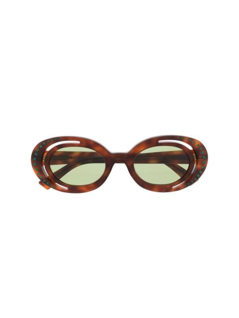 Marni Zion tortoiseshell oval-frame sunglasses