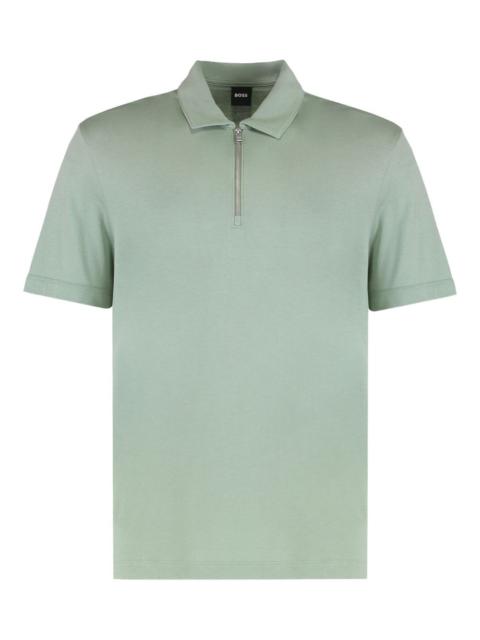 BOSS zip-neck polo shirt