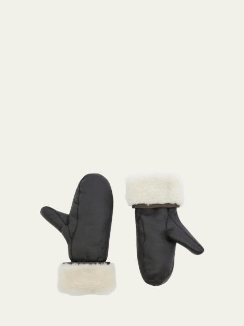 Yves Salomon Mittens W/ Dyed Sheep Shearling Trim