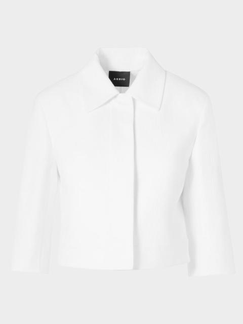 AKRIS Lewitt Cropped Double-Face Cotton Jacket