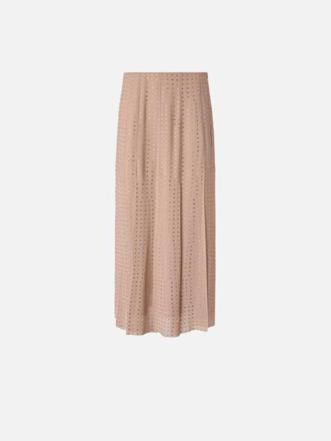PINKO MIDI SKIRT WITH FRINGES AND RHINESTONES
