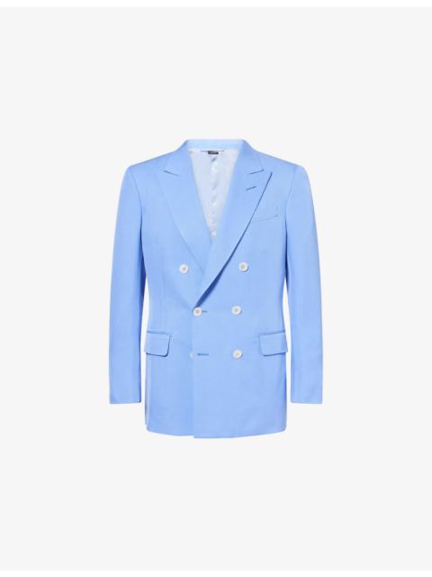TOM FORD Double-Breasted Peak-Lapel Silk Blazer