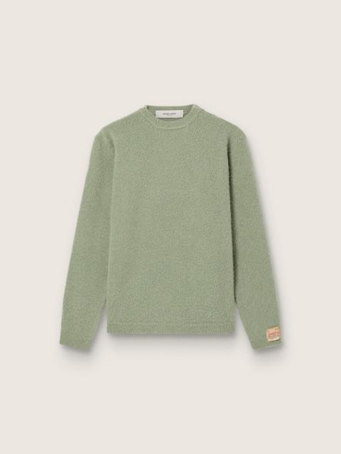 Golden Goose Men's sweater in Casentino-effect mint-green wool