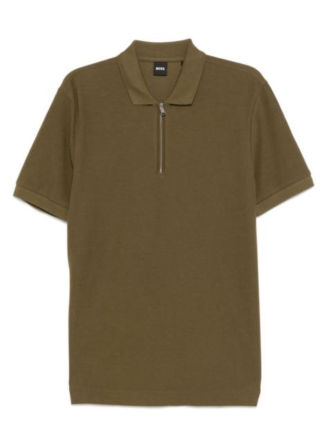 BOSS zip-up polo shirt