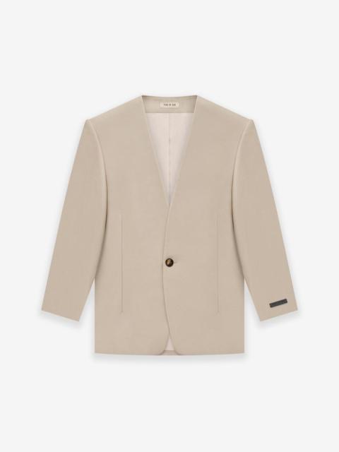 Wool Lapelless Jacket