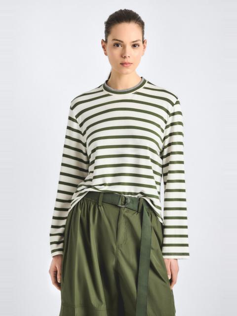 DEREK LAM 10 CROSBY MYRTHA STRIPED CREWNECK TOP