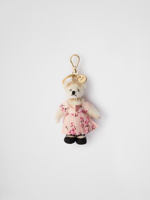 Prada Teddy bag charm with metal ring