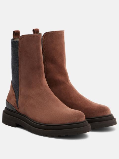 Brunello Cucinelli Monili suede Chelsea boots