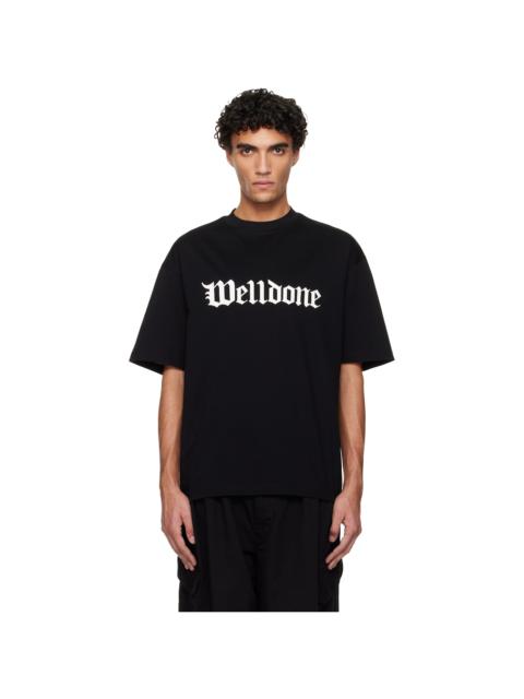 We11done Black Gothic Logo T-shirt