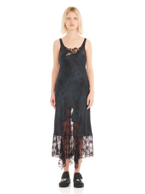 Collina Strada BLACK WATERCOLOR FLORAL ANEMONE DRESS