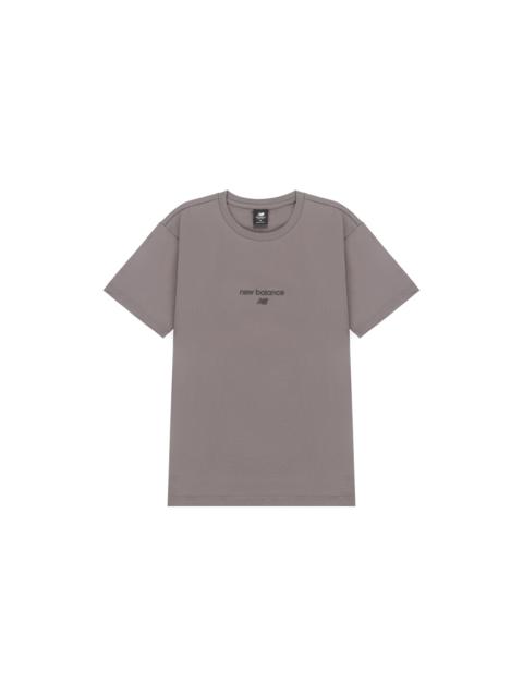New Balance Logo Fleece T-shirt 'Taupe' AMT21548-CEL
