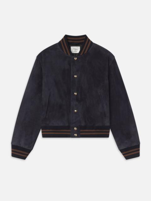 FRAME The Ritz Suede Varsity Jacket