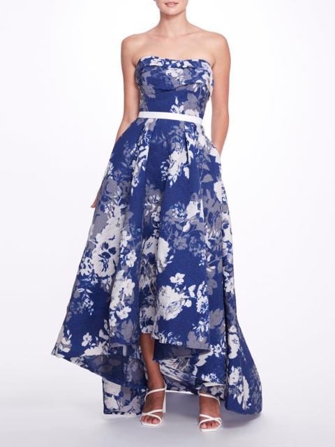 Marchesa ORGANZA CLOQUE HI-LOW GOWN