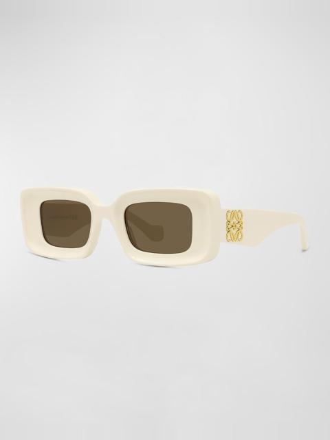 Loewe Men's Anagram Acetate-Nylon Rectangle Sunglasses