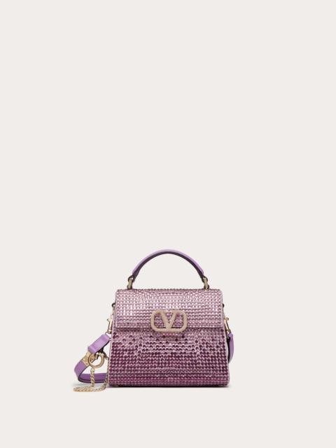 MINI VSLING HANDBAG WITH RHINESTONES