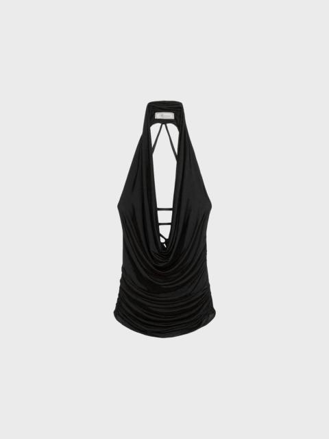 Blumarine JERSEY TOP WITH HALTER NECKLINE AND RUCHING