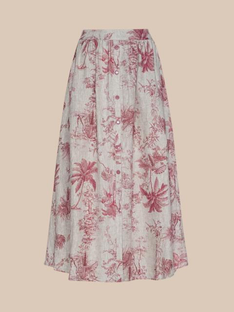 L'AGENCE Seina Linen Midi Skirt