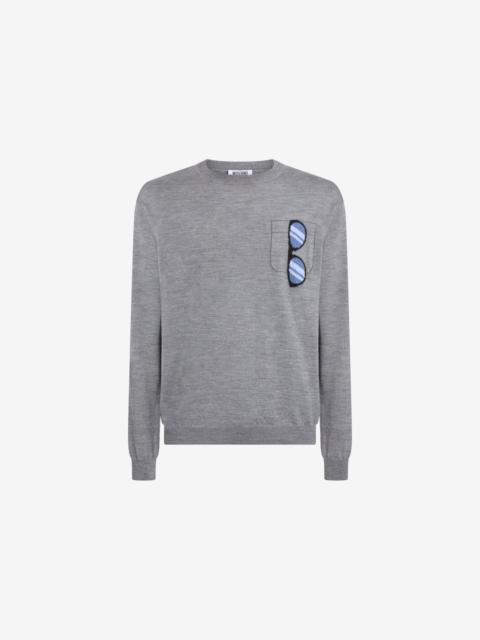 Moschino EXTRA-FINE MERINO WOOL INTARSIA SWEATER