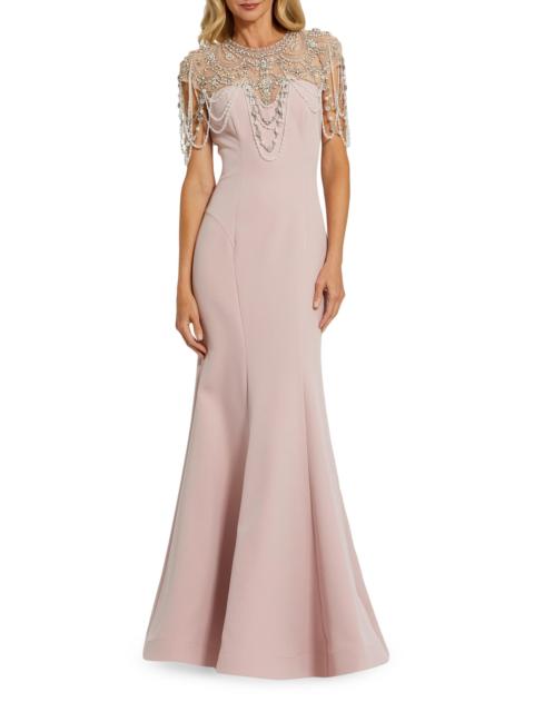 MAC DUGGAL Women's Beaded Cap-Sleeve Mermaid Gown - Vintage Lilac