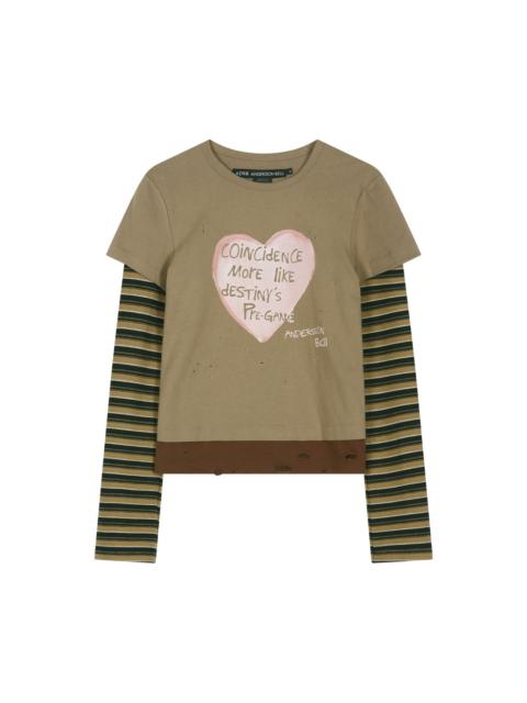 Andersson Bell Layered Heart Message Long Sleeve Tee