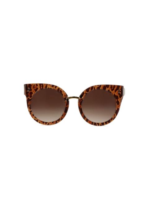 Stella McCartney leopard-print round sunglasses