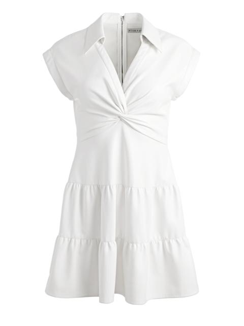 Alice + Olivia MILA VEGAN DEEP V-NECK TWIST FRONT MINI DRESS