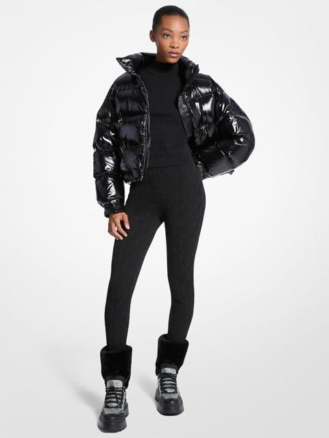 MICHAEL KORS Logo Embossed Jacquard Ski Stirrup Leggings