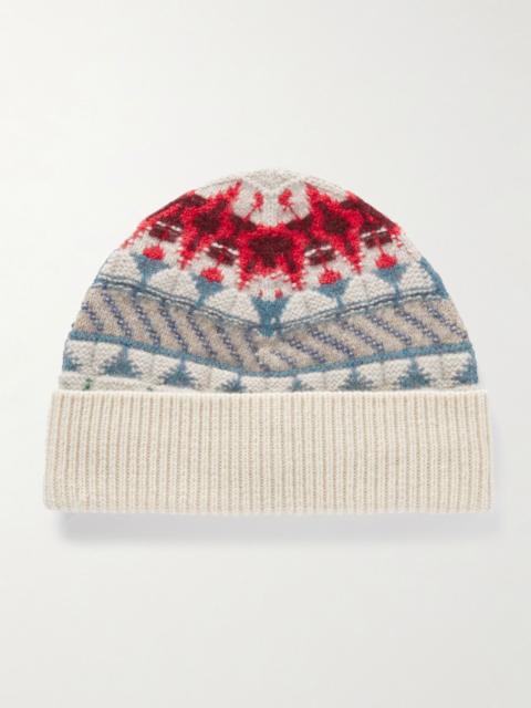 Loro Piana Noel ribbed jacquard-knit cashmere beanie Multi