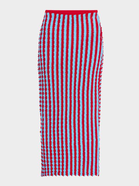 ZANKOV Capucine Striped Knit Maxi Pencil Skirt