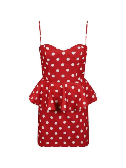 FIORUCCI polka-dot peplum mini dress