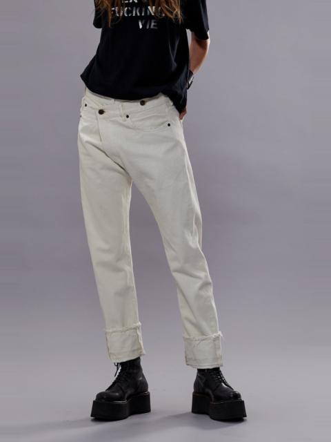 R13 CUFFED CROSSOVER JEAN - BENNETT WHITE SELVEDGE - R13
