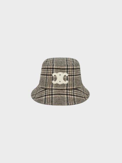 triomphe bucket hat in checked wool