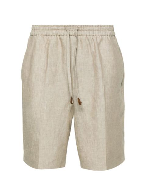 Brioni mid-rise linen bermuda shorts