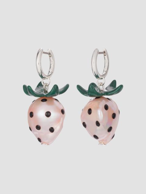 TORY BURCH Women's Curiosity Silvertone, Cultured Pearl & Mixed-Media Strawberry Drop Earrings - Light Silver P