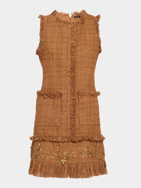 KOBI HALPERIN Rives Sequin-Embellished Tweed A-Line Mini Dress