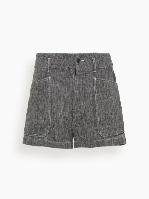 R13 Relaxed Short in Dark Grey with Micro Stripe