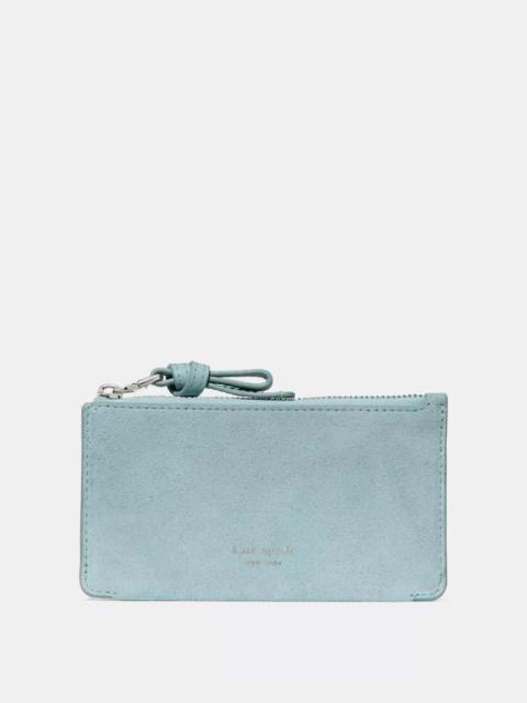 kate spade Loop Suede Zip Card Case