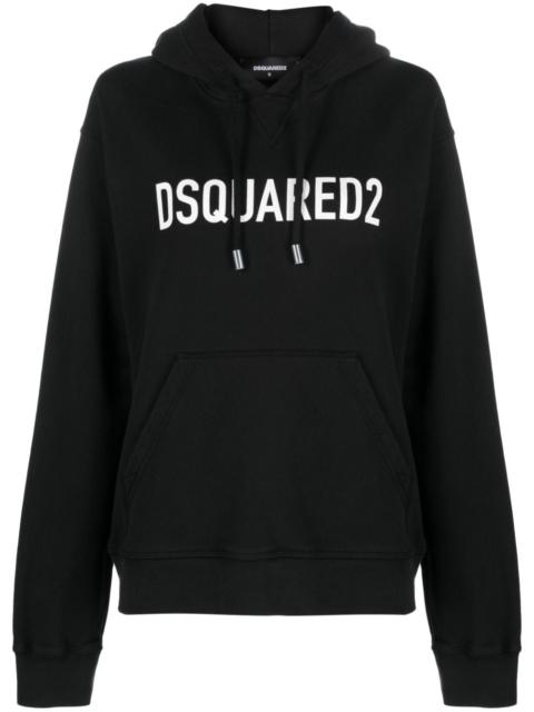 logo-print cotton hoodie